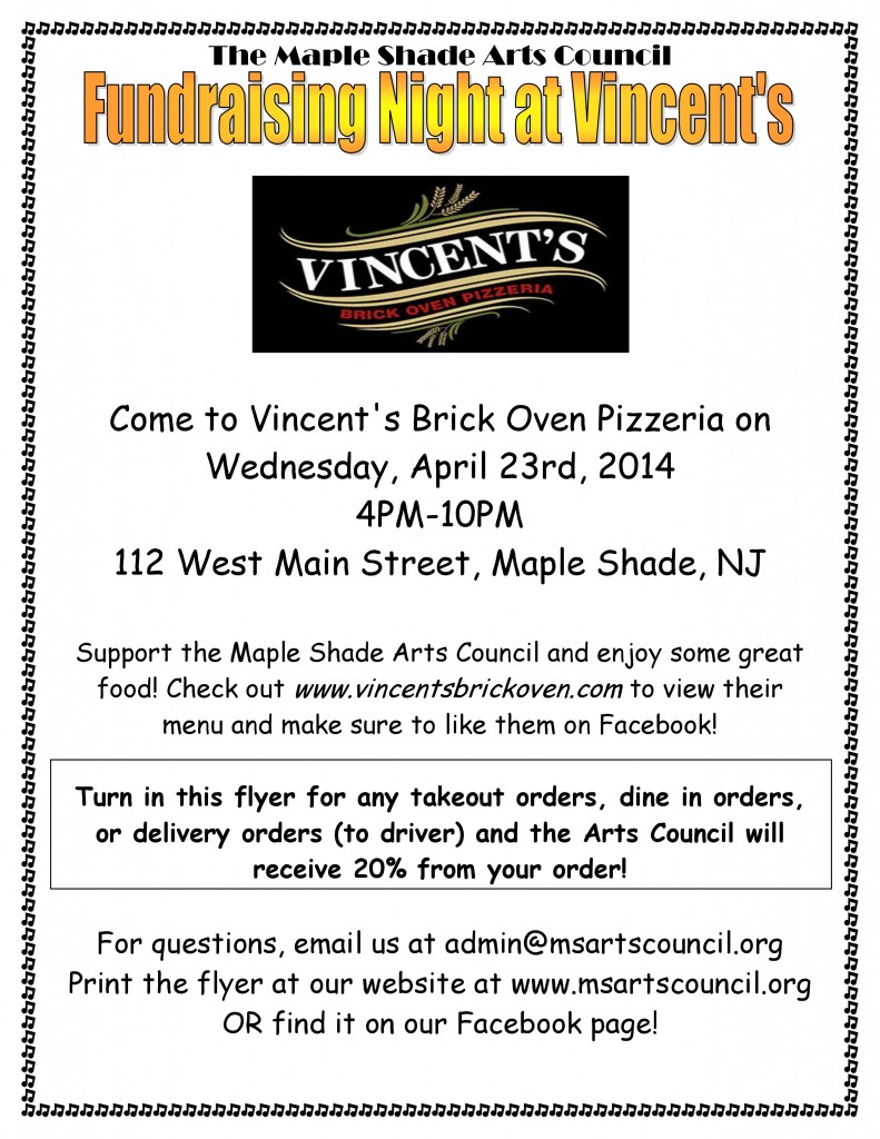 Vincent's Fundraising Flyer 2014